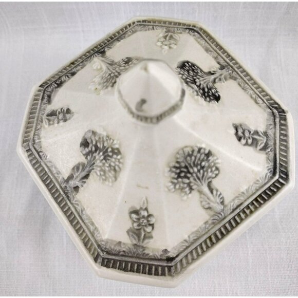 Norleans Covered Sugar Bowl Lid Japan Grecian Design Decorative Vintage 5.5 Inch - Picture 7 of 12